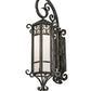 Meyda Lighting Caprice 263205 12" Antique Iron Gate Lantern Wall Sconce With Frosted Seeded Shade Glass