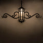 Meyda Lighting Caprice 53" Antique Copper Gate Wall Sconce With Frosted Seeded Shade Glass