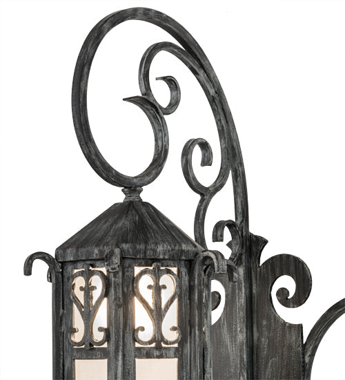 Meyda Lighting Caprice 53" Antique Copper Gate Wall Sconce With Frosted Seeded Shade Glass