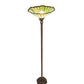 Meyda Lighting Caprice 70" Mahogany Bronze Floor Lamp With Green Shade Glass