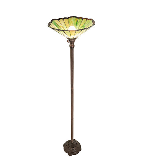 Meyda Lighting Caprice 70" Mahogany Bronze Floor Lamp With Green Shade Glass