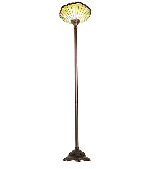 Meyda Lighting Caprice 70" Mahogany Bronze Floor Lamp With Green Shade Glass