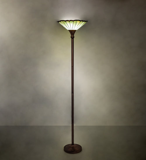 Meyda Lighting Caprice 72" Mahogany Bronze Floor Lamp With Green Shade Glass