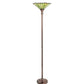 Meyda Lighting Caprice 72" Mahogany Bronze Floor Lamp With Green Shade Glass