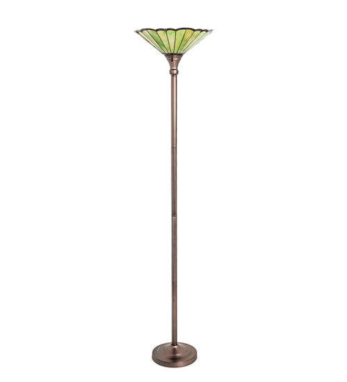 Meyda Lighting Caprice 72" Mahogany Bronze Floor Lamp With Green Shade Glass