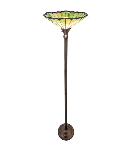 Meyda Lighting Caprice 72" Mahogany Bronze Floor Lamp With Green Shade Glass