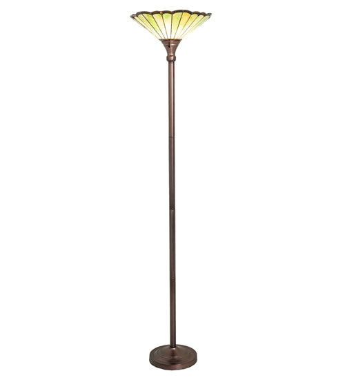 Meyda Lighting Caprice 72" Mahogany Bronze Floor Lamp With Green Shade Glass