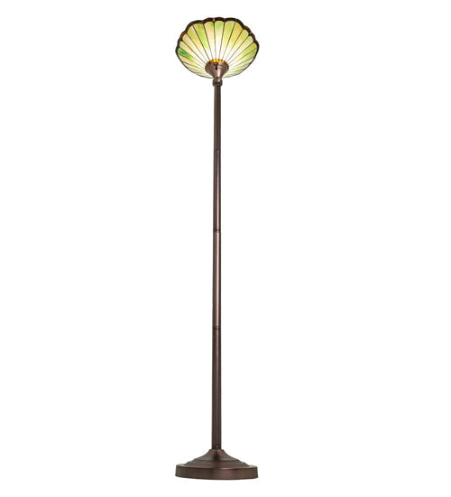 Meyda Lighting Caprice 72" Mahogany Bronze Floor Lamp With Green Shade Glass