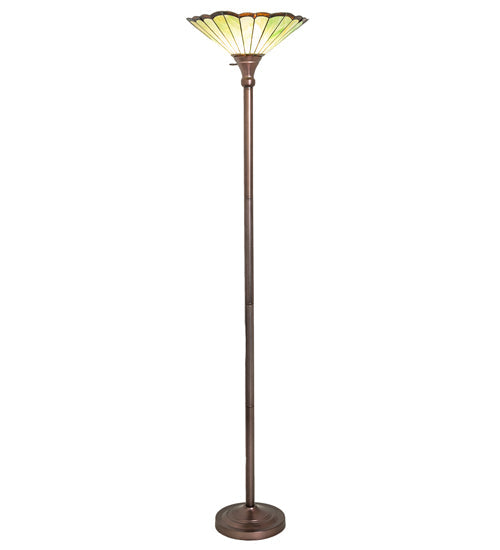 Meyda Lighting Caprice 72" Mahogany Bronze Floor Lamp With Green Shade Glass