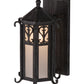 Meyda Lighting Caprice 9" Antique Iron Gate Lantern Wall Sconce With Frosted Seeded Shade Glass