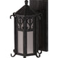 Meyda Lighting Caprice 9" Antique Iron Gate Lantern Wall Sconce With Frosted Seeded Shade Glass