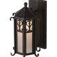 Meyda Lighting Caprice 9" Antique Iron Gate Lantern Wall Sconce With Frosted Seeded Shade Glass