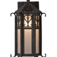 Meyda Lighting Caprice 9" Antique Iron Gate Lantern Wall Sconce With Frosted Seeded Shade Glass