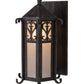 Meyda Lighting Caprice 9" Antique Iron Gate Lantern Wall Sconce With Frosted Seeded Shade Glass