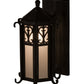 Meyda Lighting Caprice 9" Antique Iron Gate Lantern Wall Sconce With Frosted Seeded Shade Glass