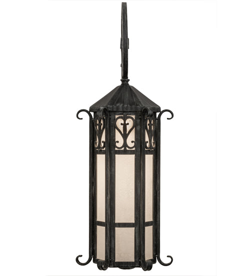 Meyda Lighting Caprice 9" Antique Iron Gate Wall Sconce With Frosted Seeded Shade Glass