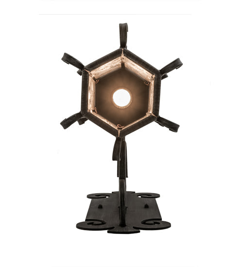 Meyda Lighting Caprice 9" Antique Iron Gate Wall Sconce With Frosted Seeded Shade Glass