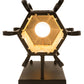 Meyda Lighting Caprice 9" Textured Black Lantern Wall Sconce With Beige Art Shade Glass