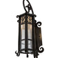 Meyda Lighting Caprice 9" Weathered Red Lantern Wall Sconce With Clear Seeded Shade Glass