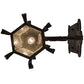 Meyda Lighting Caprice 9" Weathered Red Lantern Wall Sconce With Clear Seeded Shade Glass