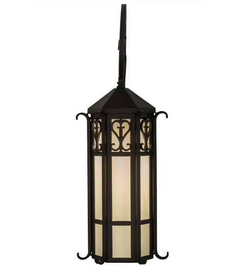 Meyda Lighting Caprice 9"W x 28"H Solar Black Wall Sconce With White Art Shade Glass
