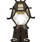 Meyda Lighting Caprice 9"W x 28"H Solar Black Wall Sconce With White Art Shade Glass