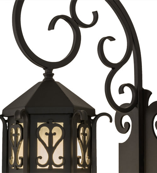 Meyda Lighting Caprice 9"W x 28"H Solar Black Wall Sconce With White Art Shade Glass