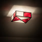 Meyda Lighting Cardenal 20" 2-Light Pewter Flush Mount Light With White & Red Shade Glass