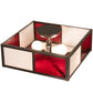 Meyda Lighting Cardenal 20" 2-Light Pewter Flush Mount Light With White & Red Shade Glass