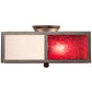 Meyda Lighting Cardenal 20" 2-Light Pewter Flush Mount Light With White & Red Shade Glass