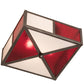 Meyda Lighting Cardenal 20" 2-Light Pewter Flush Mount Light With White & Red Shade Glass