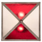 Meyda Lighting Cardenal 20" 2-Light Pewter Flush Mount Light With White & Red Shade Glass