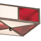 Meyda Lighting Cardenal 20" 2-Light Pewter Flush Mount Light With White & Red Shade Glass