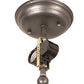 Meyda Lighting Cardenal 20" 2-Light Pewter Flush Mount Light With White & Red Shade Glass
