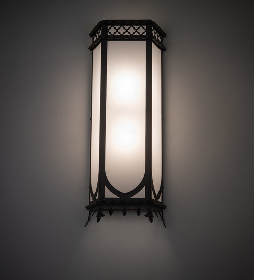 Meyda Lighting Cardiff 10" 2-Light Oil Rubbed Bronze Wall Sconce With White Idalight Shade