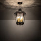 Meyda Lighting Cardiff 11" 3-Light Oxidized Steel Pendant Light With Clear Crystal Idalight Shade