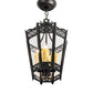 Meyda Lighting Cardiff 11" 3-Light Oxidized Steel Pendant Light With Clear Crystal Idalight Shade