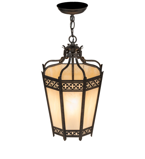 Meyda Lighting Cardiff 11" 4-Light Golden Bronze Pendant Light With Beige Sahara Taupe Idalight Shade