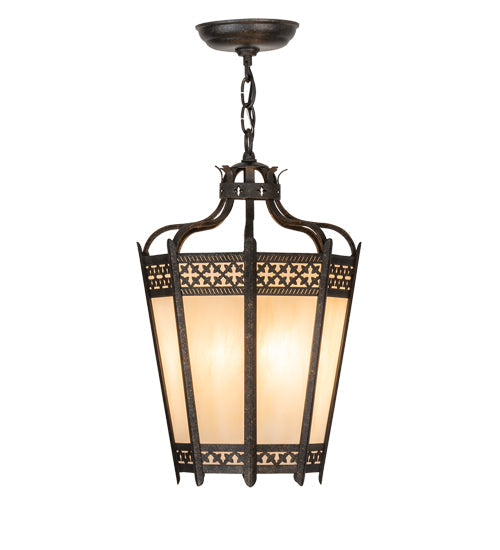 Meyda Lighting Cardiff 11" 4-Light Golden Bronze Pendant Light With Beige Sahara Taupe Idalight Shade