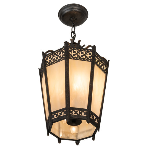 Meyda Lighting Cardiff 11" 4-Light Golden Bronze Pendant Light With Beige Sahara Taupe Idalight Shade