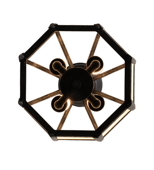 Meyda Lighting Cardiff 11" 4-Light Golden Bronze Pendant Light With Beige Sahara Taupe Idalight Shade