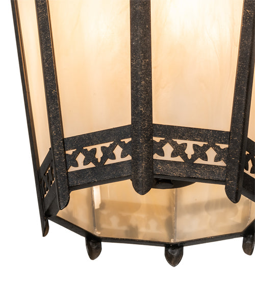 Meyda Lighting Cardiff 11" 4-Light Golden Bronze Pendant Light With Beige Sahara Taupe Idalight Shade