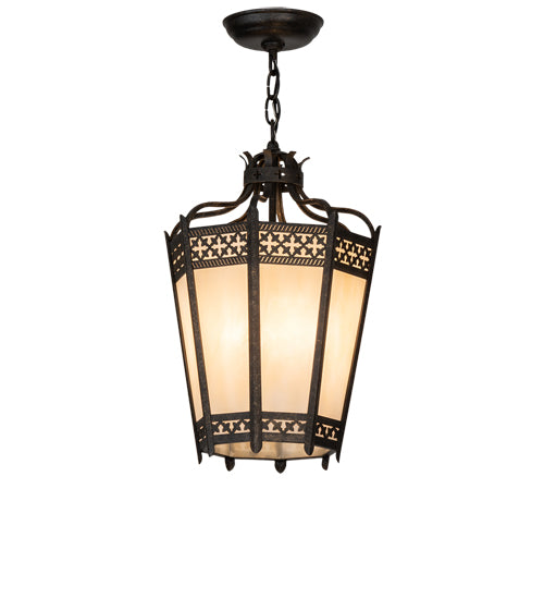 Meyda Lighting Cardiff 11" 4-Light Golden Bronze Pendant Light With Beige Sahara Taupe Idalight Shade