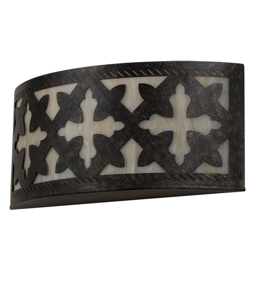 Meyda Lighting Cardiff 18" 2-Light Golden Bronze Wall Sconce With Beige Sahara Taupe Idalight Shade