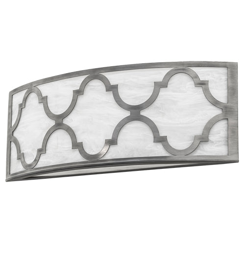 Meyda Lighting Cardiff 28" 2-Light Brushed Nickel Wall Sconce With White Angelwing Idalight Shade