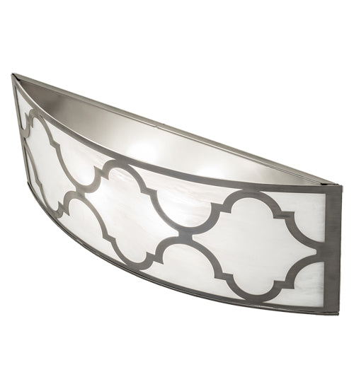 Meyda Lighting Cardiff 28" 2-Light Brushed Nickel Wall Sconce With White Angelwing Idalight Shade