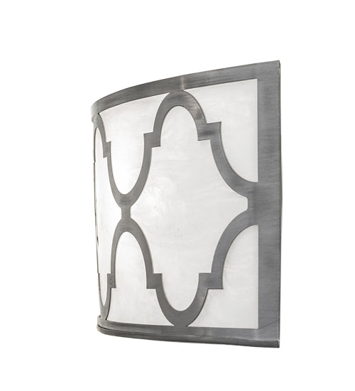 Meyda Lighting Cardiff 28" 2-Light Brushed Nickel Wall Sconce With White Angelwing Idalight Shade