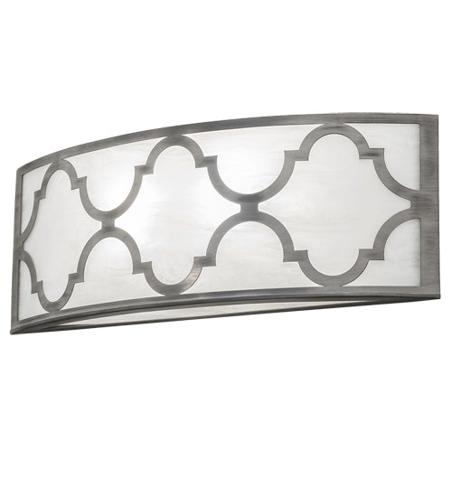 Meyda Lighting Cardiff 28" 2-Light Brushed Nickel Wall Sconce With White Angelwing Idalight Shade