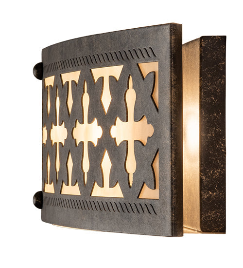 Meyda Lighting Cardiff 28" 4-Light Golden Bronze Wall Sconce With Beige Sahara Taupe Idalight Shade