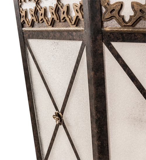 Meyda Lighting Cardiff 42" 8-Light Umber Patina & Antique Distressed Gold Pendant Light With Vintage & Gold Shade Glass